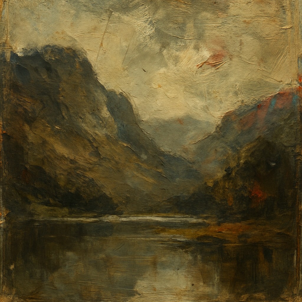 serene landscape with mountains and water