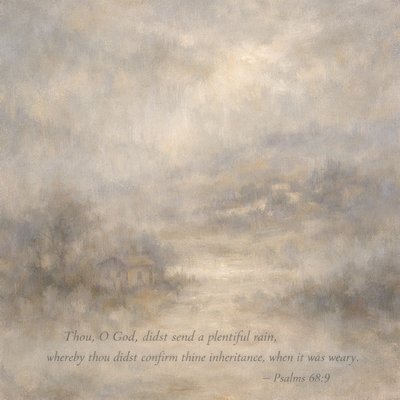 “Thou, O God, didst send a plentiful rain, whereby thou didst confirm thine inheritance, when it was weary.” (Psalms 68:9, KJV)
