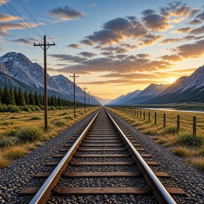 wide landscape with natural scenery — Linear Perspective Art Style
