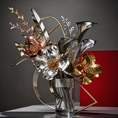 bouquet of flowers in a glass vase