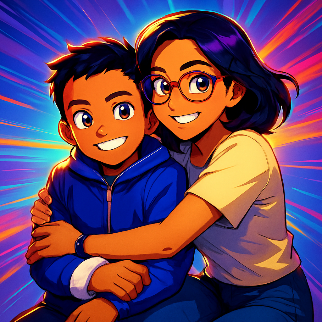 a couple of people that are hugging each other