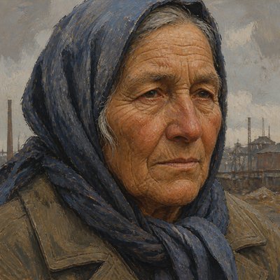 close-up portrait of an elderly person with expressive weathered features