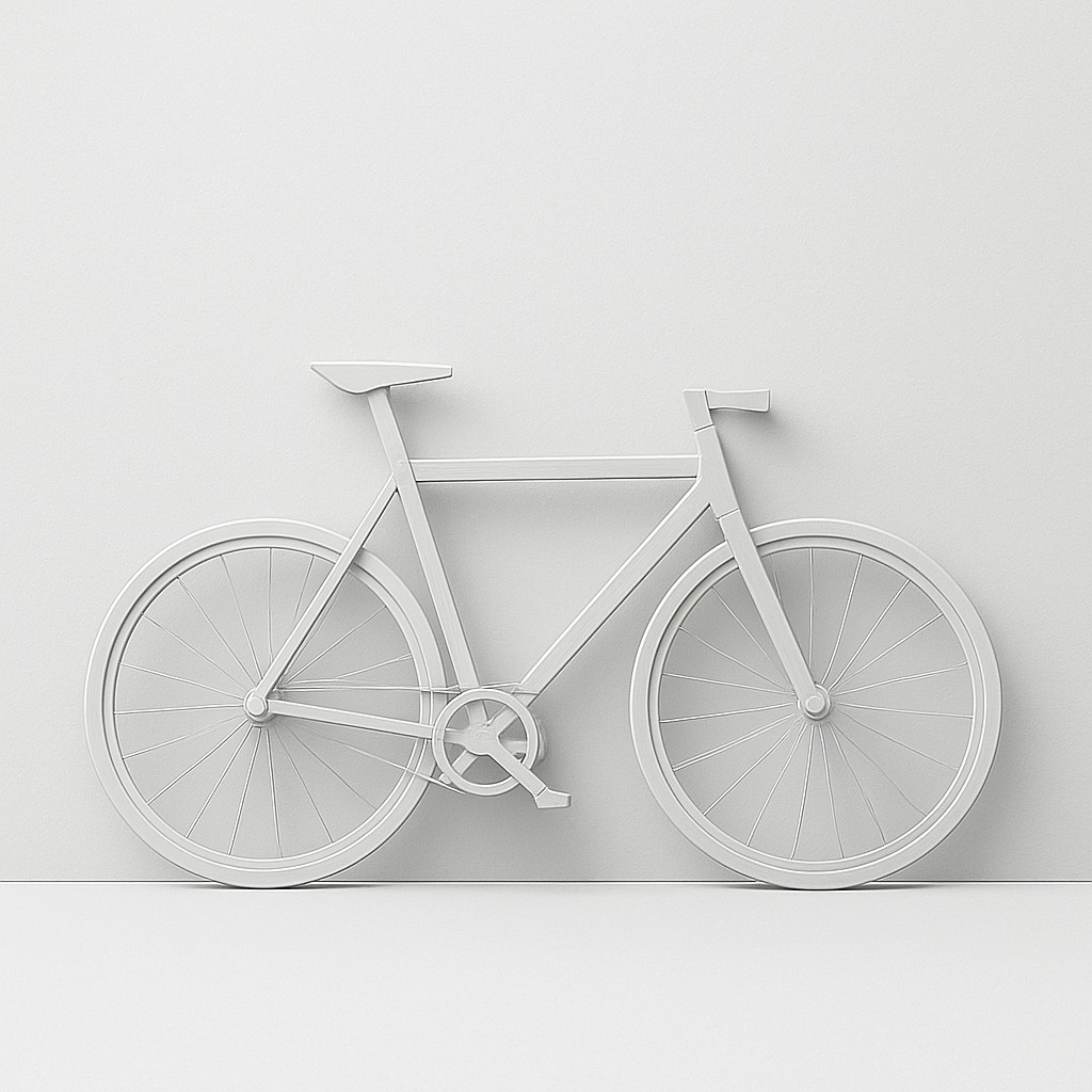 bicyle resting against a wall