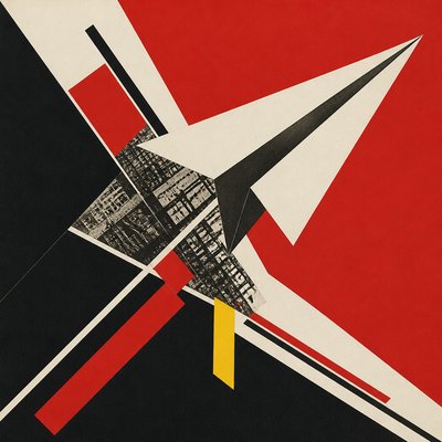 a paper plane, clean minimal composition on a plain background, no text