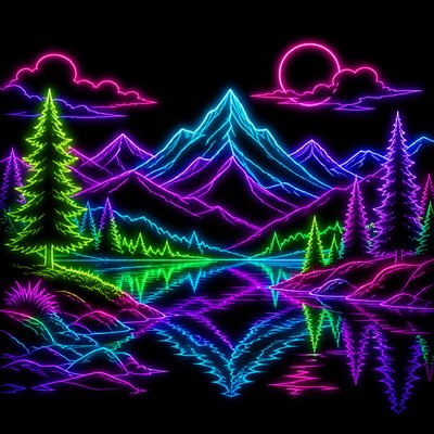 Neon Outline Style 2