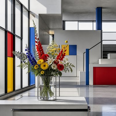 bouquet of flowers in a glass vase