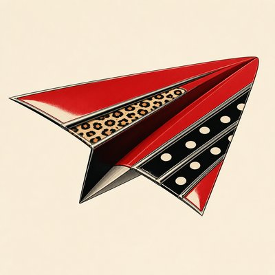 a paper plane, clean minimal composition on a plain background, no text