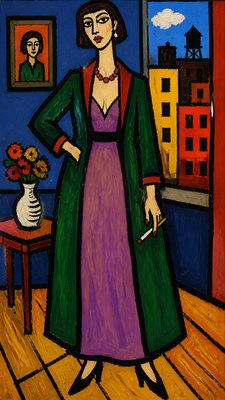 full-length portrait of an elegant figure