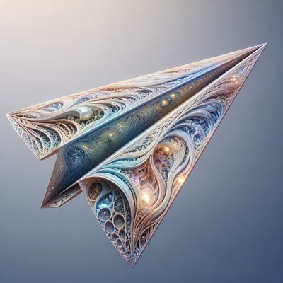 a paper plane, clean minimal composition on a plain background, no text