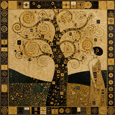 a tree in nature — Vienna Secession Art Style