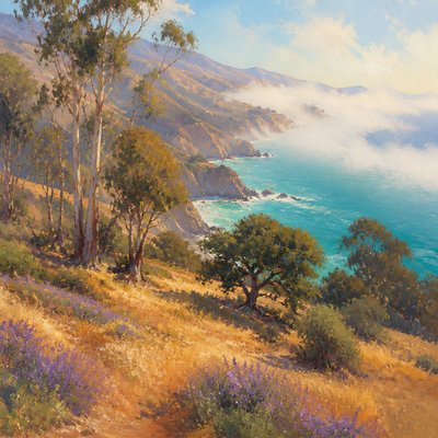 wide landscape with natural scenery — California Plein Air Art Style
