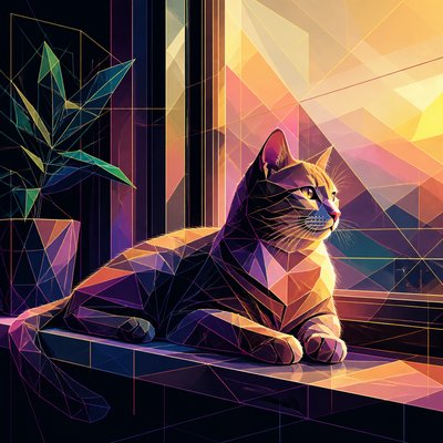 a cat lounging in a sunlit window