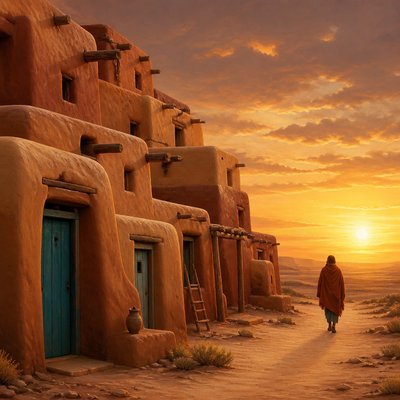 a solitary figure walking toward a glowing horizon across an empty plain, moody atmosphere, no text or lettering