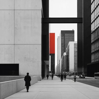 urban street with city activity