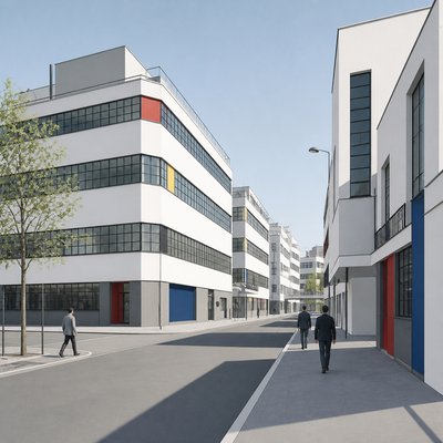Bauhaus Architecture Style Transfer Example
