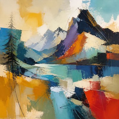 wide landscape with natural scenery — Abstract Art Style