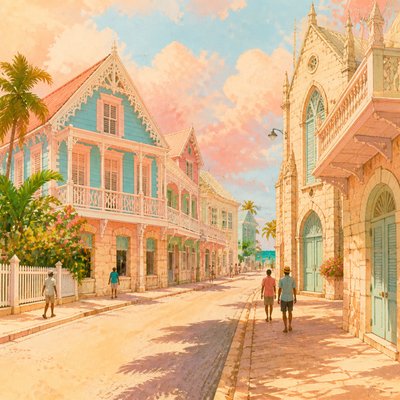 Barbadian Art Style Style Transfer Example