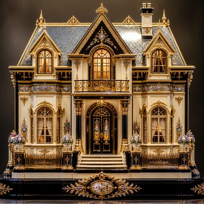 house with front view — Decorative Arts Style