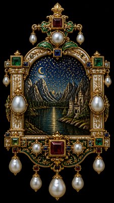 a tranquil mountain lake beneath a starry night sky, no people, no text