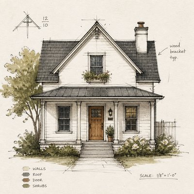 house with front view — Hand-Drawn Icon Design