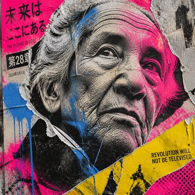 close-up portrait of an elderly person with expressive weathered features