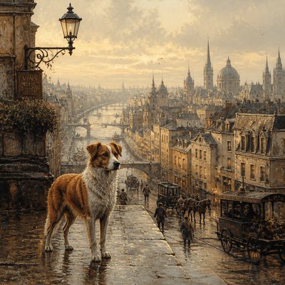 animal standing in natural pose — Cityscape Painting Style