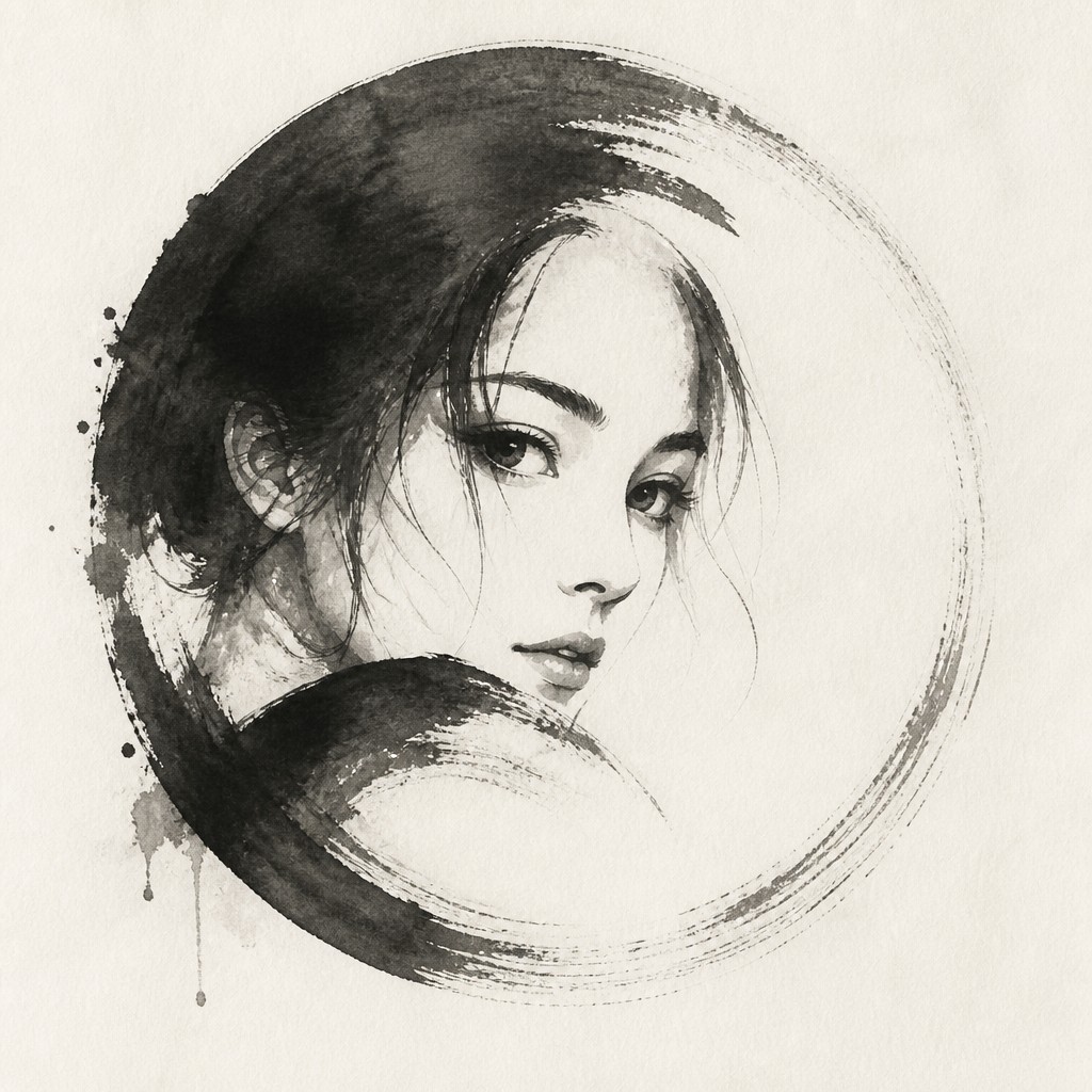 Zen Circle Minimalism Art Style AI art example
