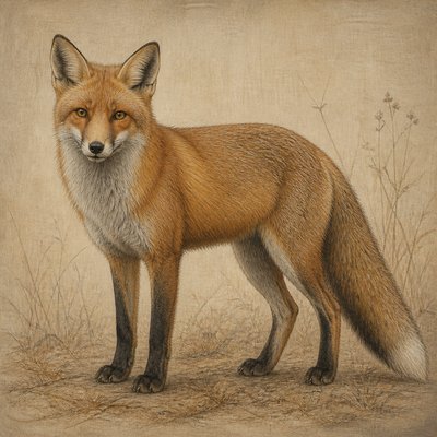 animal standing in natural pose — Implied Texture Art Style