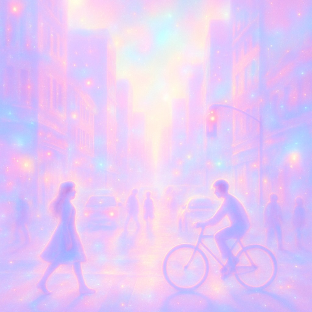 urban street with city activity