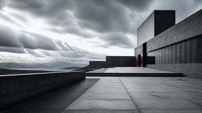 sweeping panoramic landscape with a dramatic sky