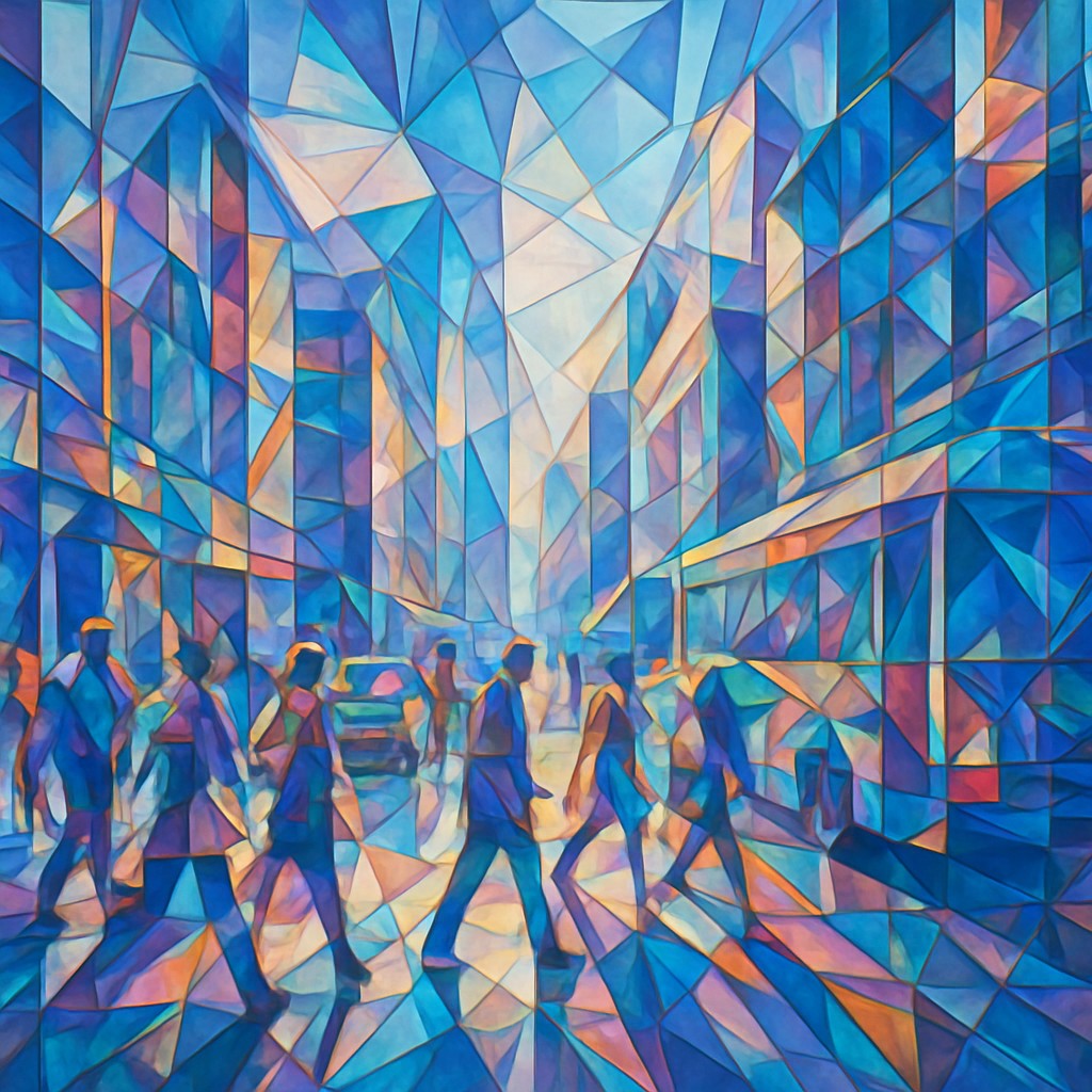 urban street with city activity