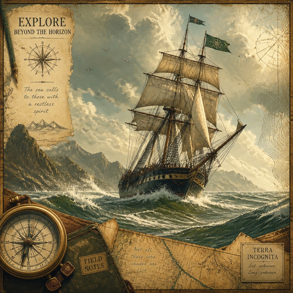 sailing ship on a stormy sea — Adventurecore Aesthetic