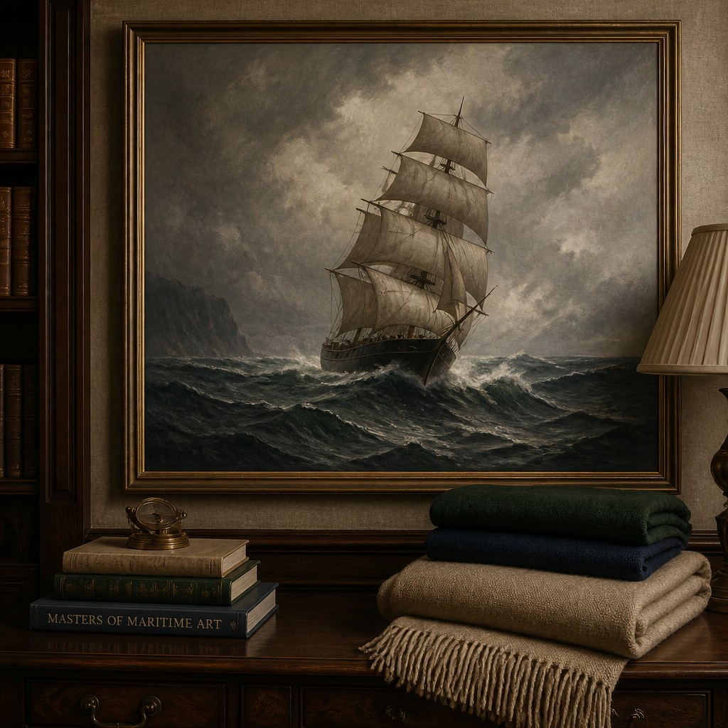 sailing ship on a stormy sea — Old Money Aesthetic