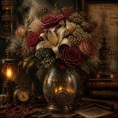 bouquet of flowers in a glass vase