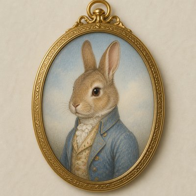 animal standing in natural pose — Portrait Miniature Art Style
