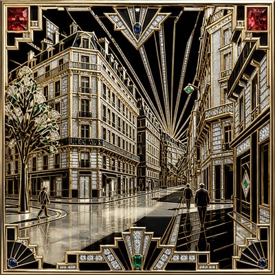 Art Deco Jewelry Design Style Transfer Example