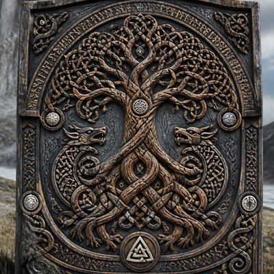 a tree in nature — Viking Art Style