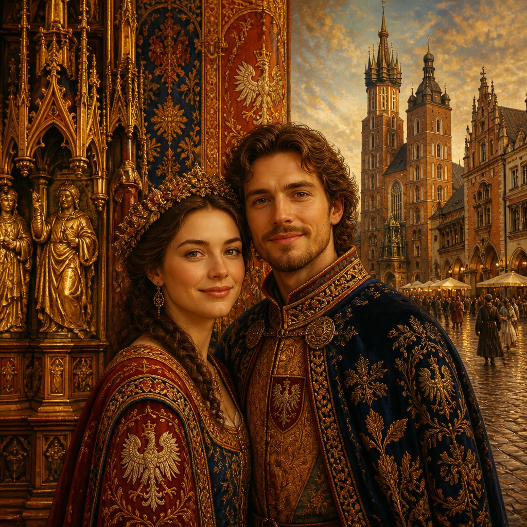 portrait of two people together — Krakow Art Style