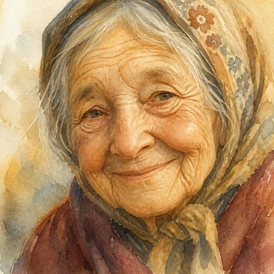 close-up portrait of an elderly person with expressive weathered features