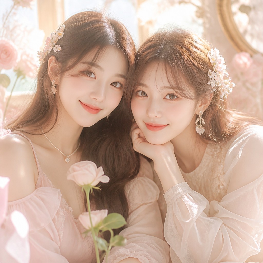 portrait of two people together — Light Feminine Aesthetic