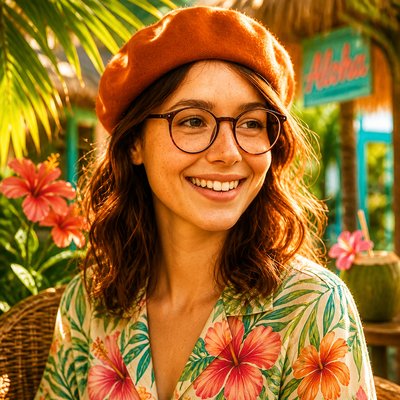 Tropicalcore Aesthetic Style Transfer Example
