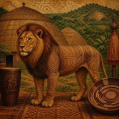 animal standing in natural pose — Ugandan Art Style