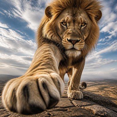 animal standing in natural pose — Foreshortening Art Style