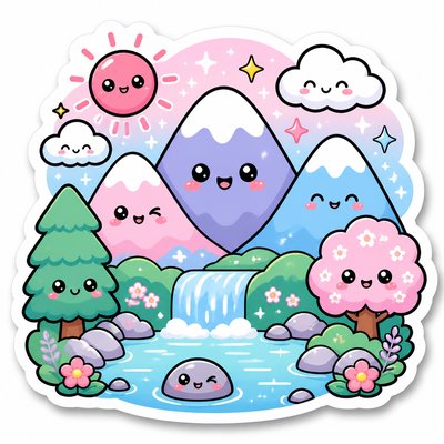 serene landscape with mountains and water