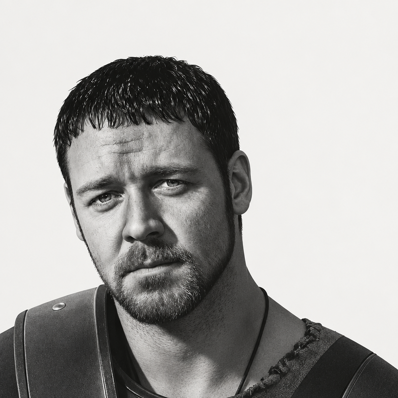 a black and white photo of a man with a beard