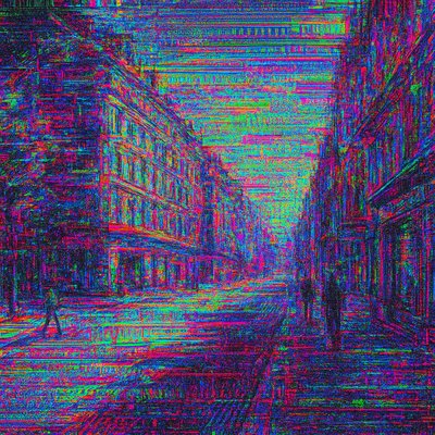 Digital Glitch Abstract Art Style Style Transfer Example