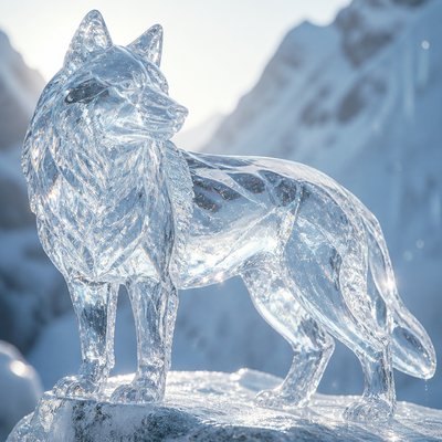 animal standing in natural pose — Ice Sculpture Art Style