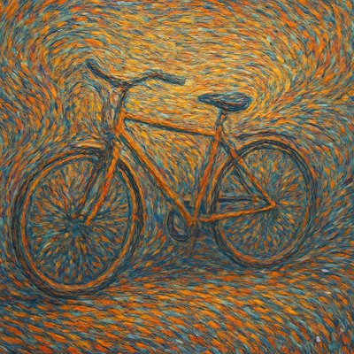bicyle resting against a wall