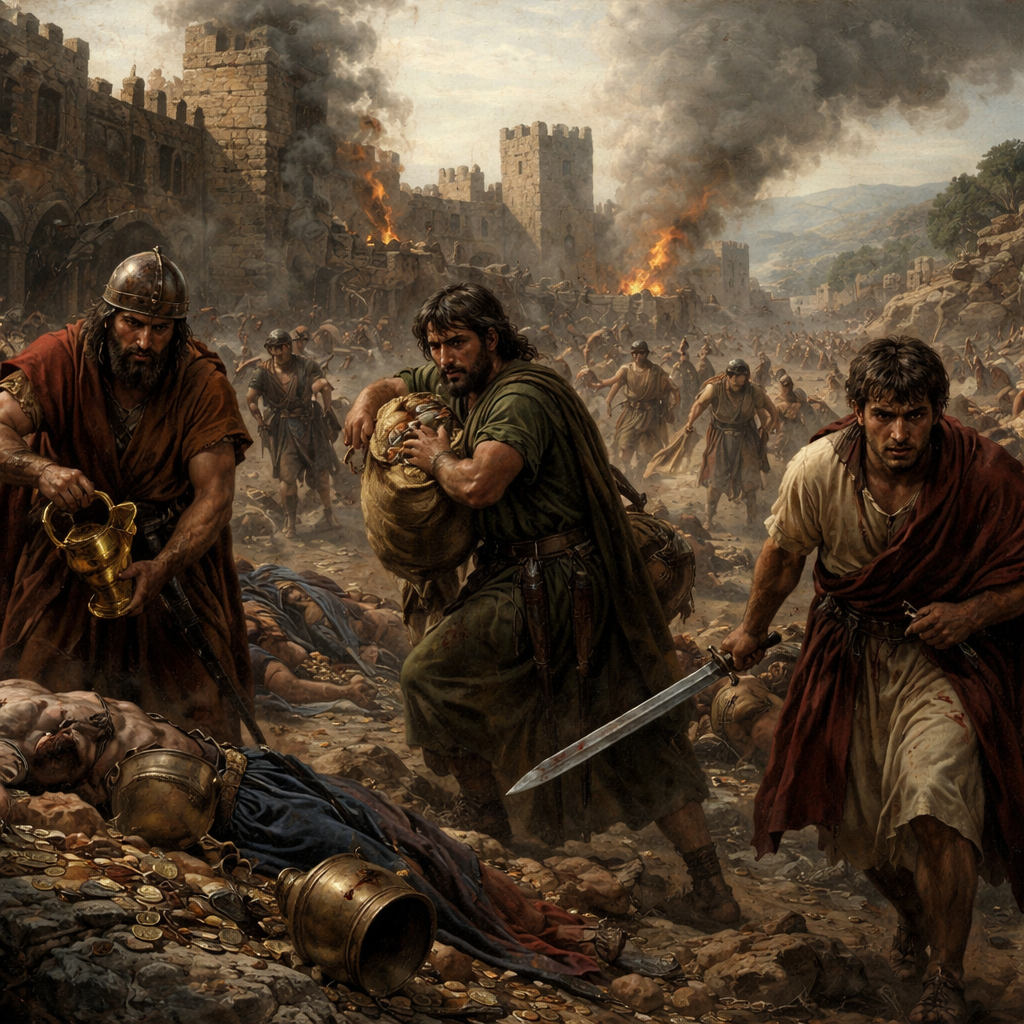 “The sons of Jacob came upon the slain, and spoiled the city, because they had defiled their sister.” (Genesis 34:27, KJV)