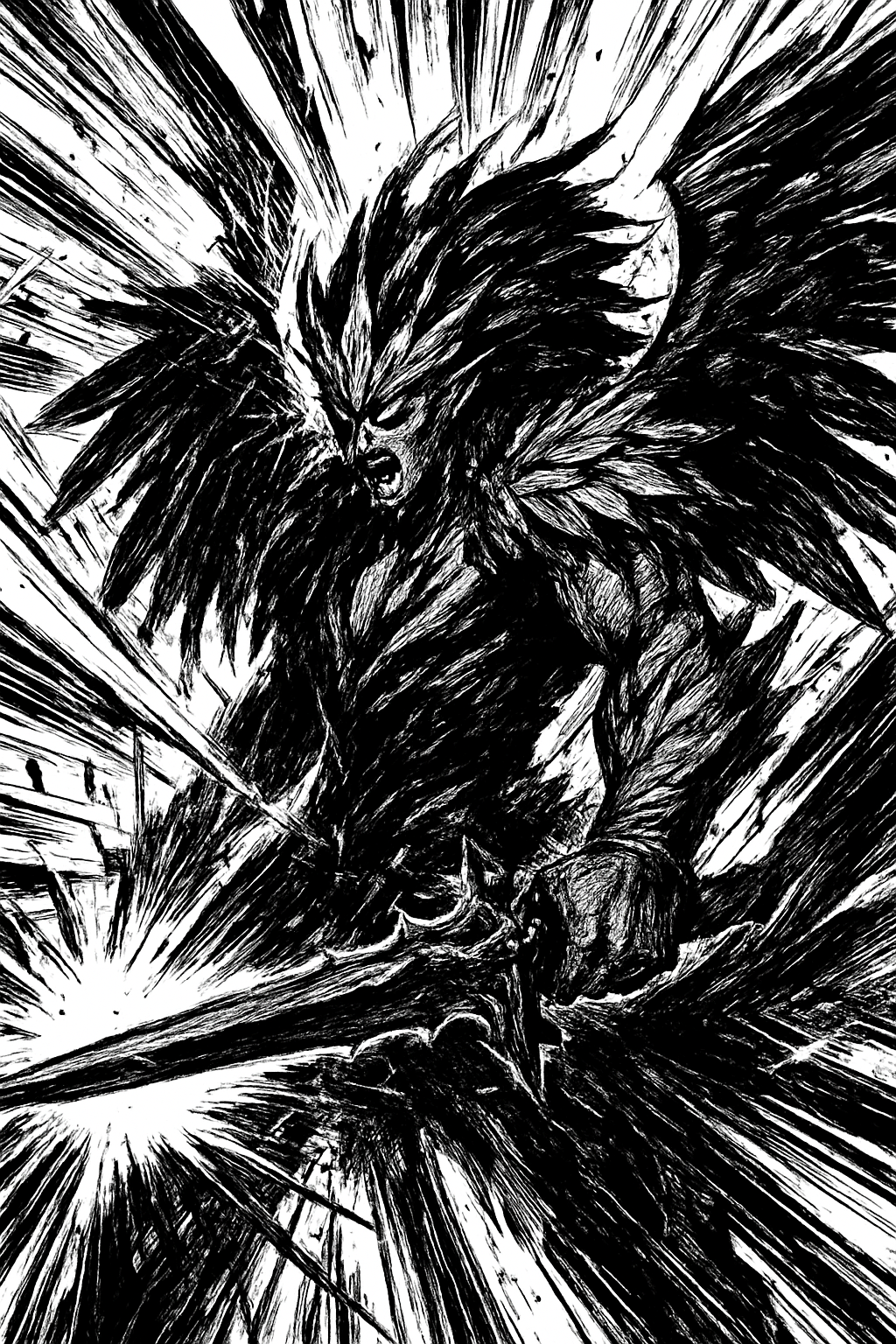 a demon with a sword in his hand